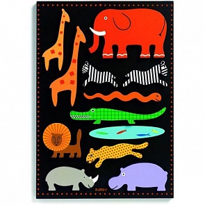 Деревянная рамка-вкладыш Ботабло, 11 фигурок (Djeco, 01027k)